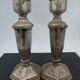 Art Deco metal candle holders.