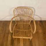 Fauteuil rotin vintage