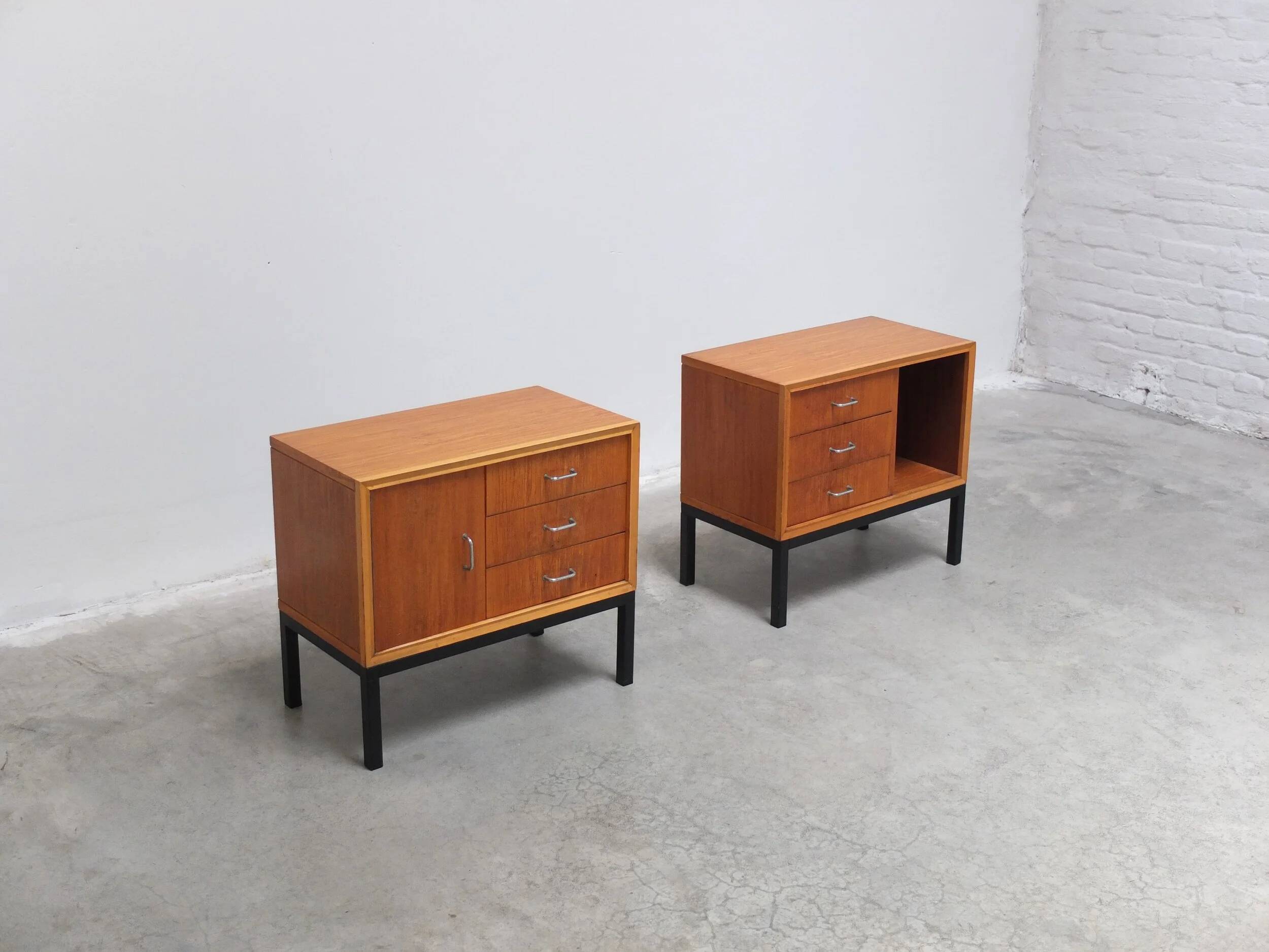 Pair of mid-century side tables in the style of Jos De Mey, 1950s