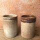 Set of 2 old ceramic jam jars