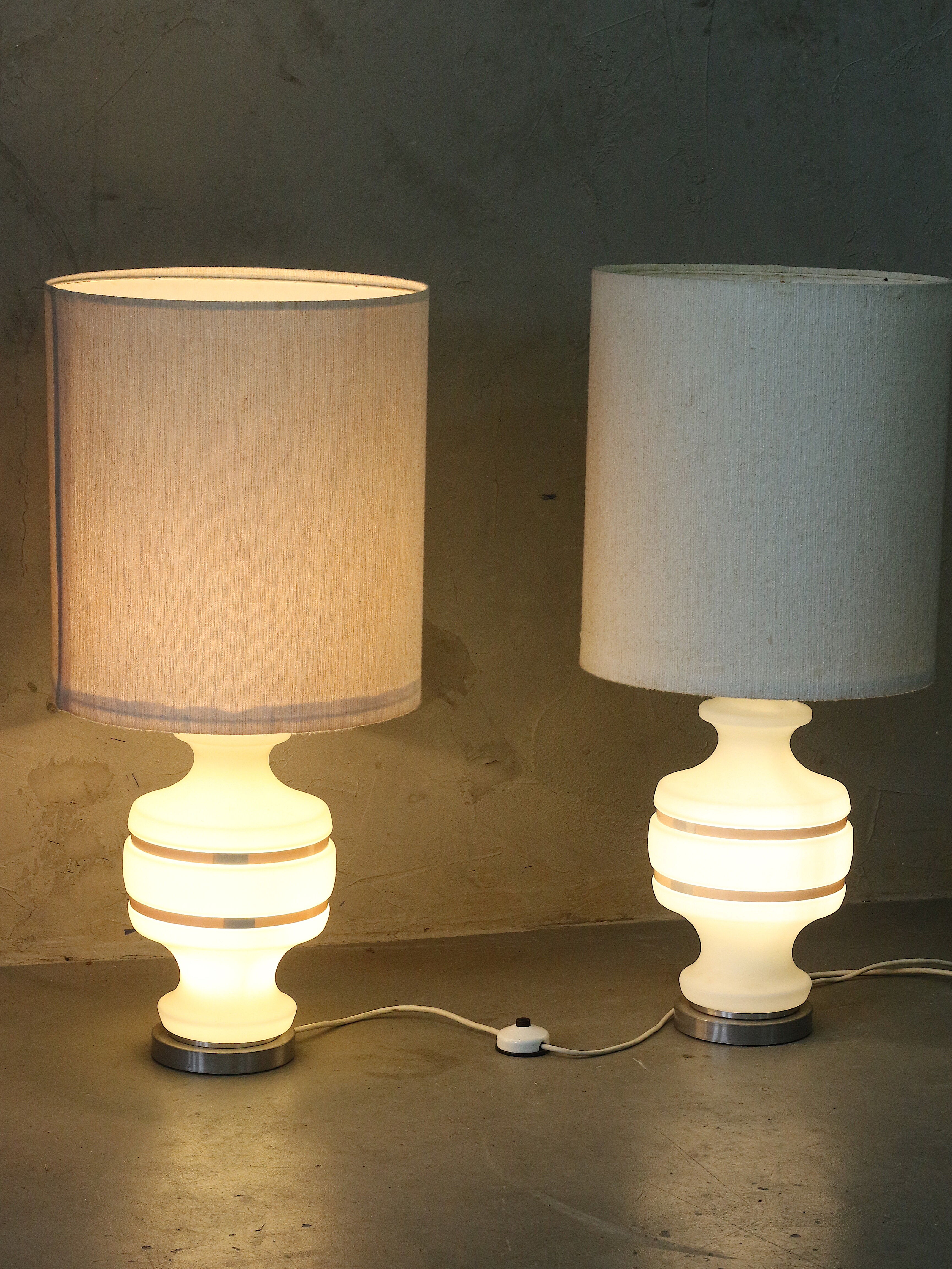Pair of mid century modern table lamps, 1970's