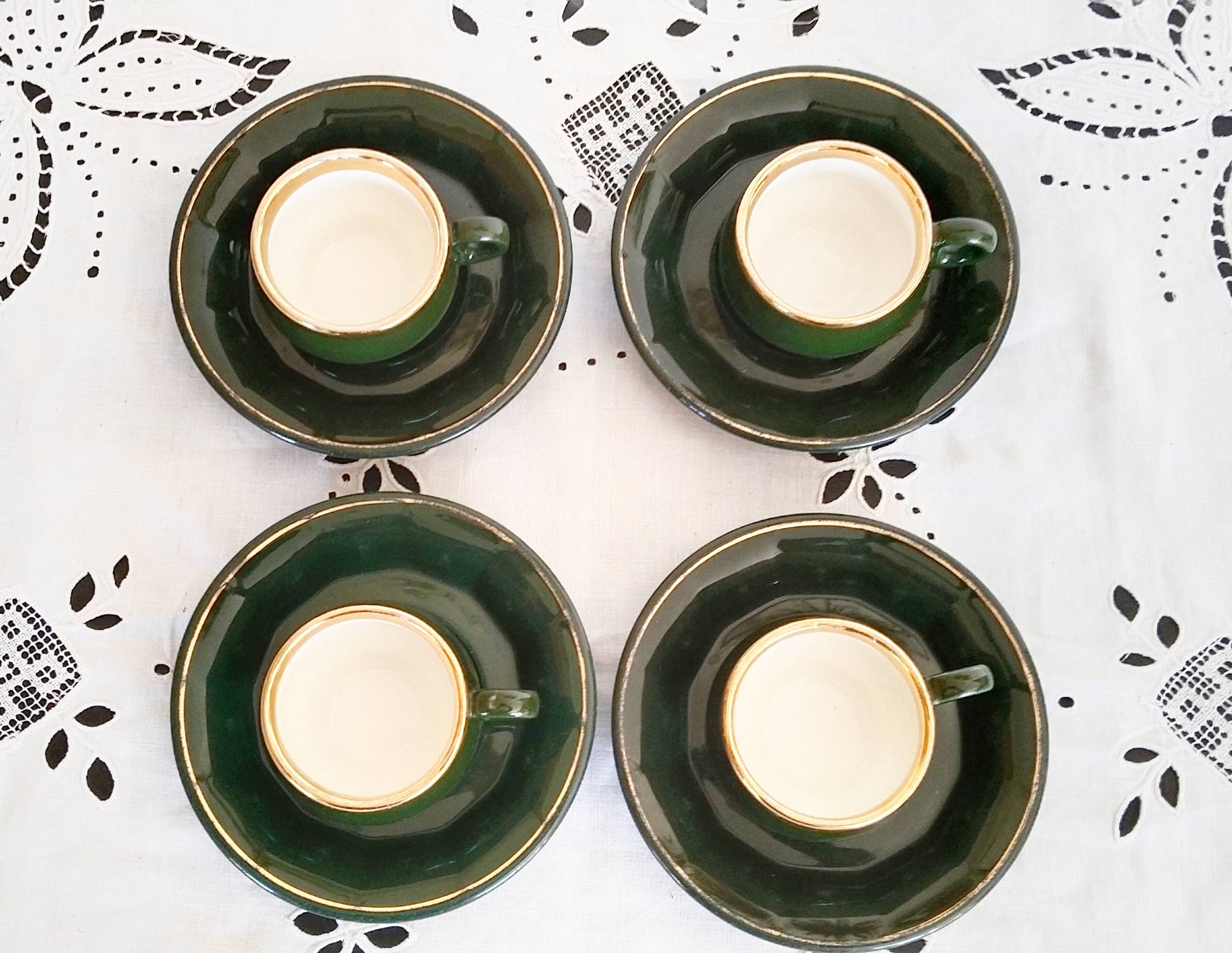 Helvetia Green Bistro Coffee Mugs (4)