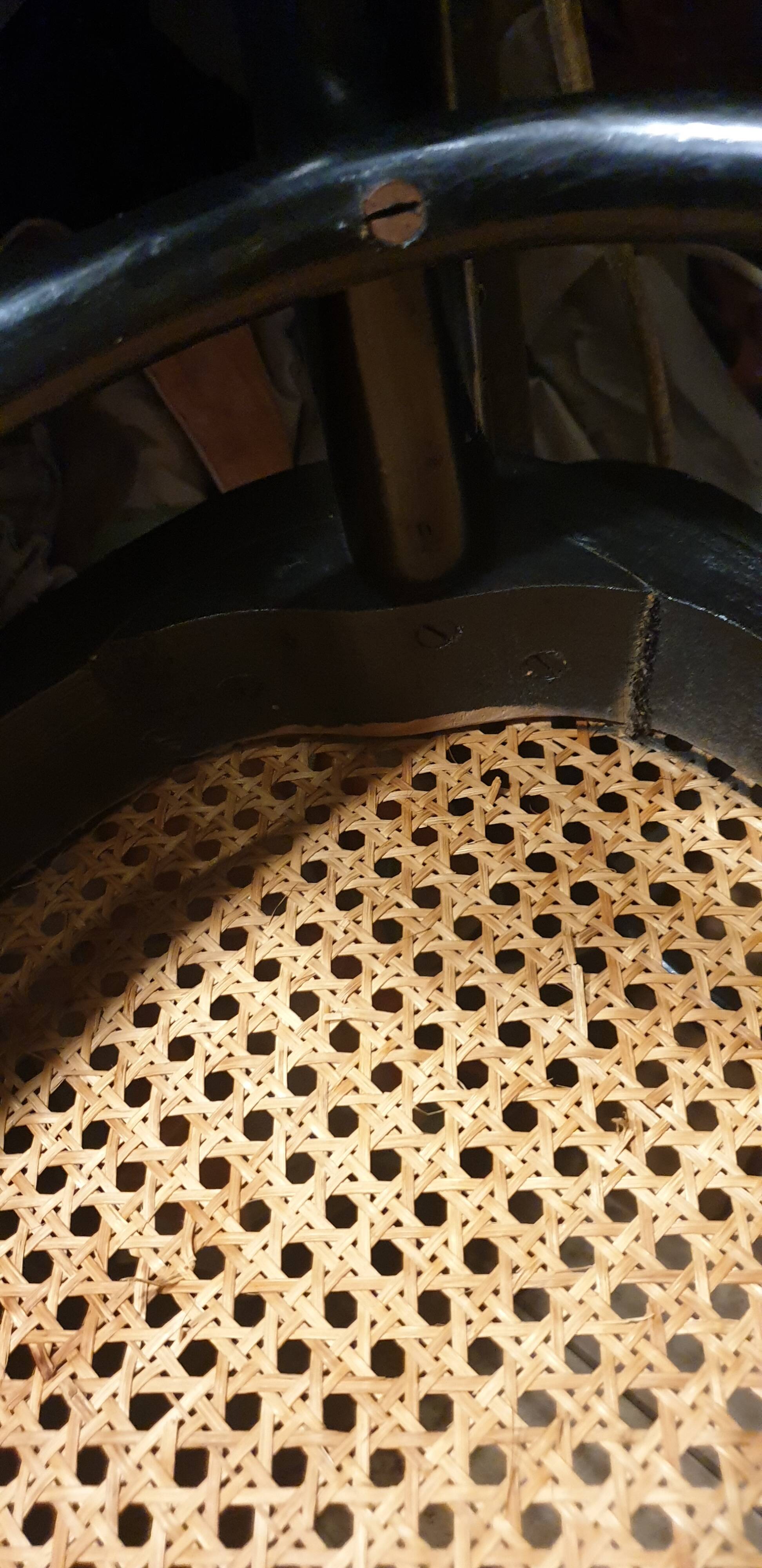 50/60 curved wooden cane armchair