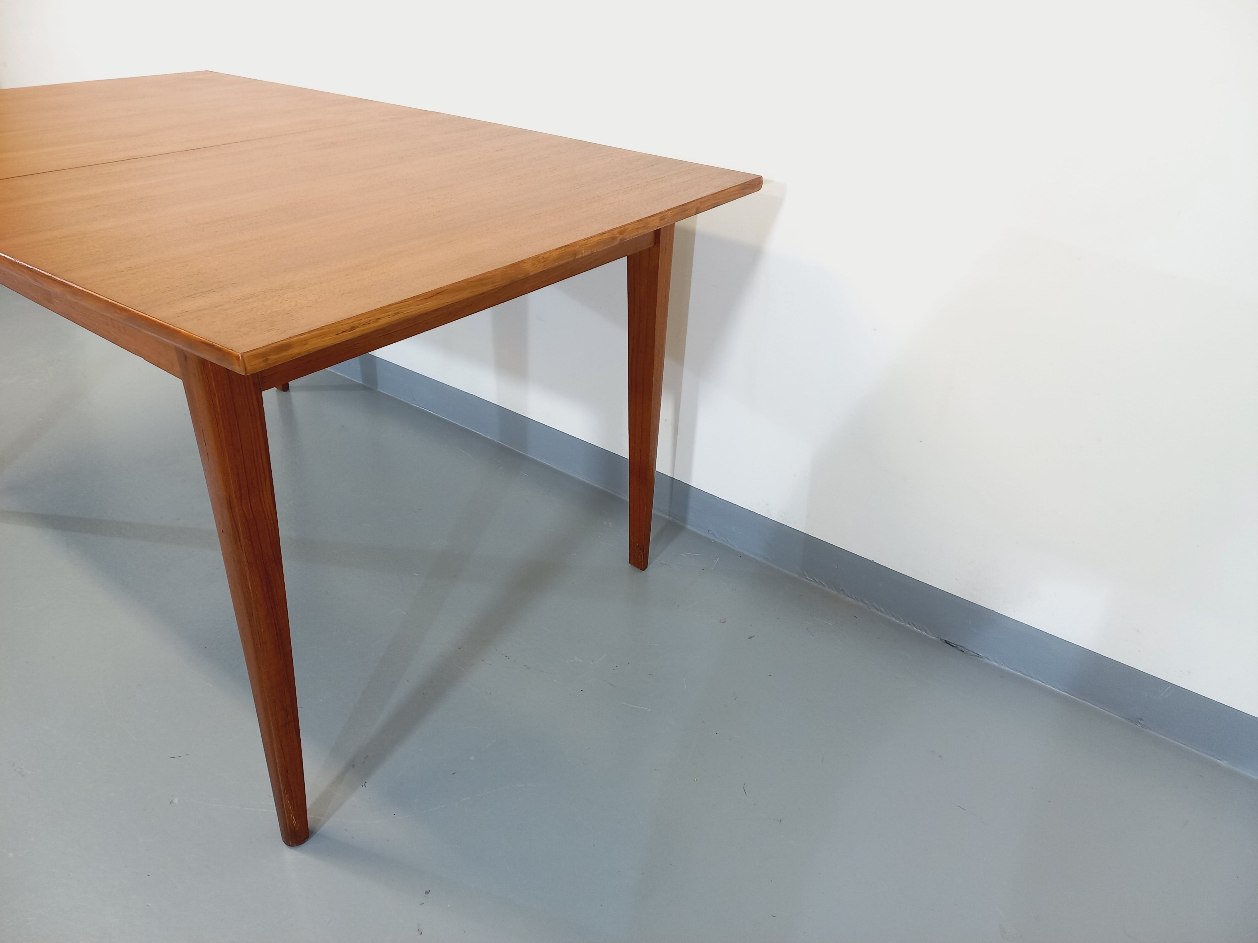 Vintage Scandinavian dining table from 50s 60s teak with extension