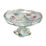 Colored glass dish on foot Walther glass