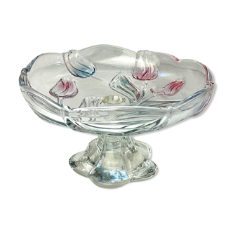 Colored glass dish on foot Walther glass