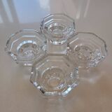 4 bougeoirs en verre épais