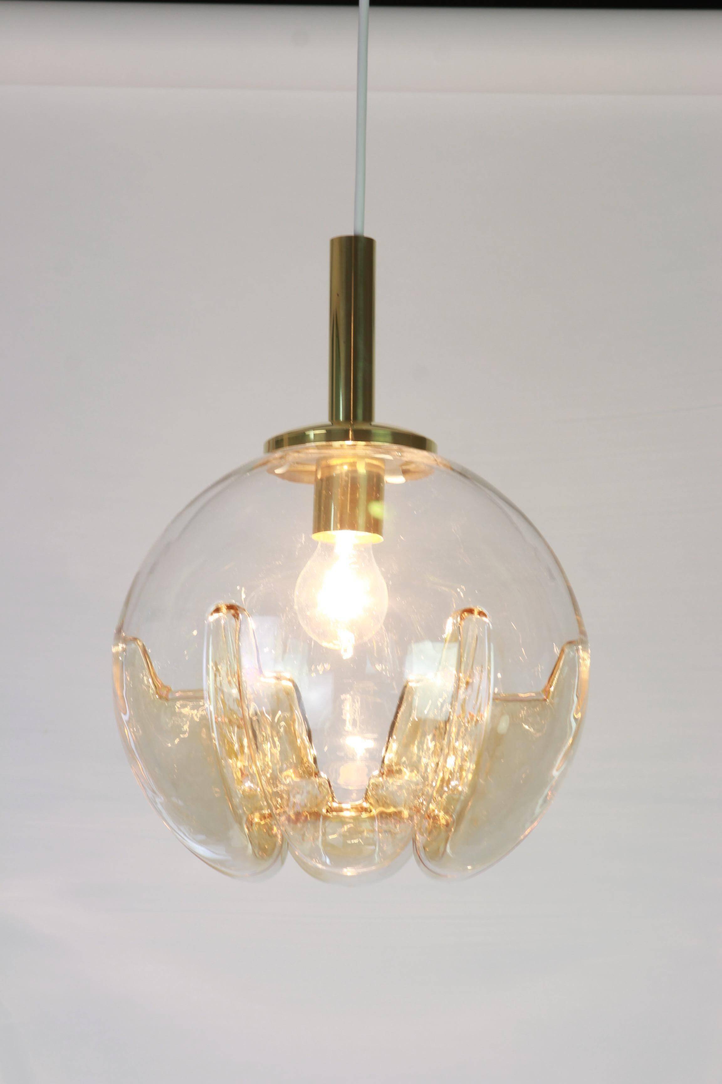 Murano ball pendant light by Doria, Germany, 1970s