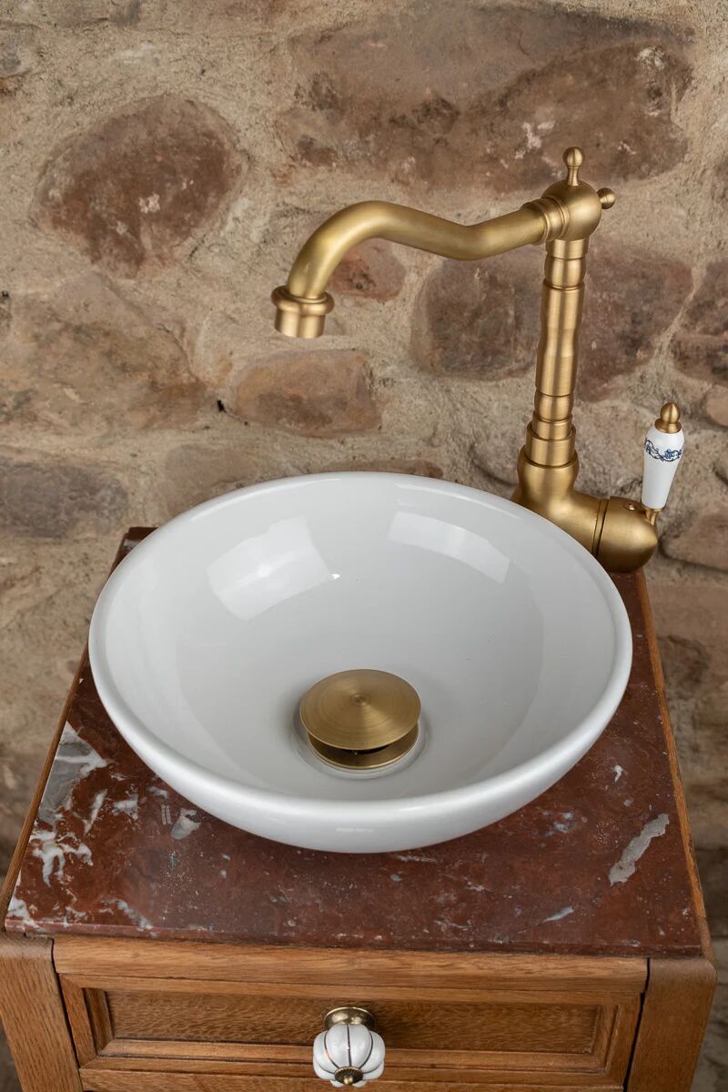 Antique wooden and red marble washstand (Art Deco style)