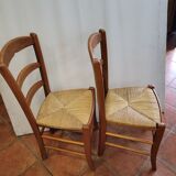 2 oak chairs