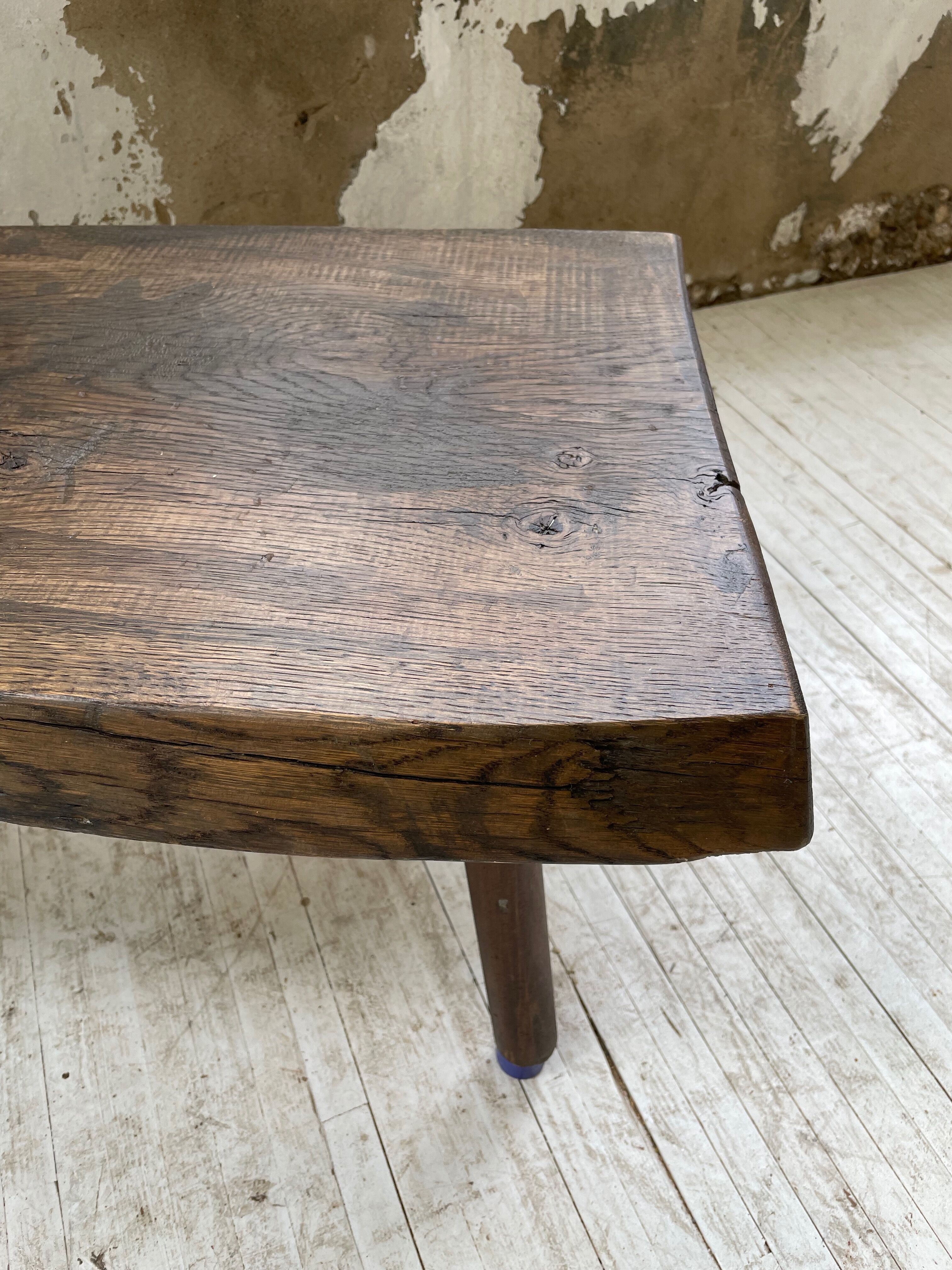 Brutalist oak coffee table