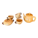 Ochre coffee set signed G. Platon Vallauris