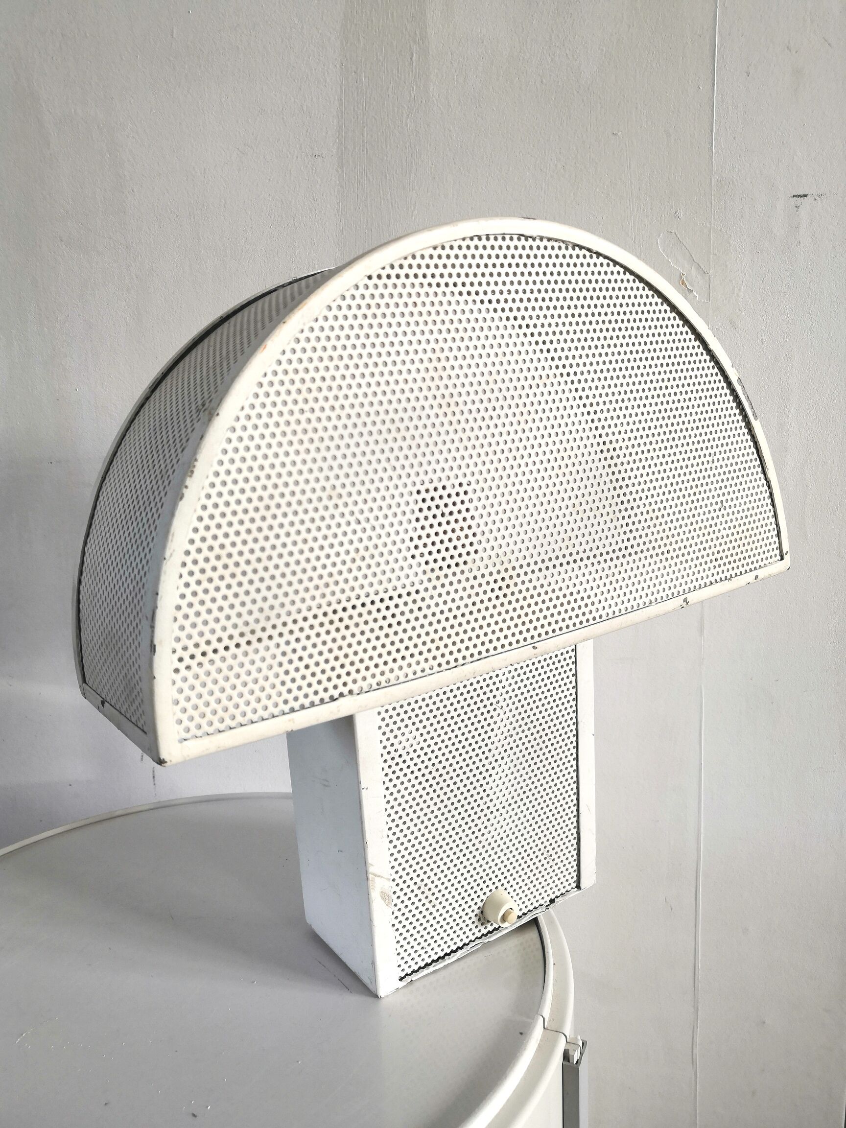 Mushroom wall lamp in perforated metal design 60s