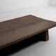 Rustic wabi sabi brutalist coffee table from solid wood, 1900s France