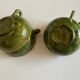 Set de 4 bols terre vernissée verte de Biot 1960