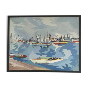 Gouache by Louis-André CABANE. Toulon.