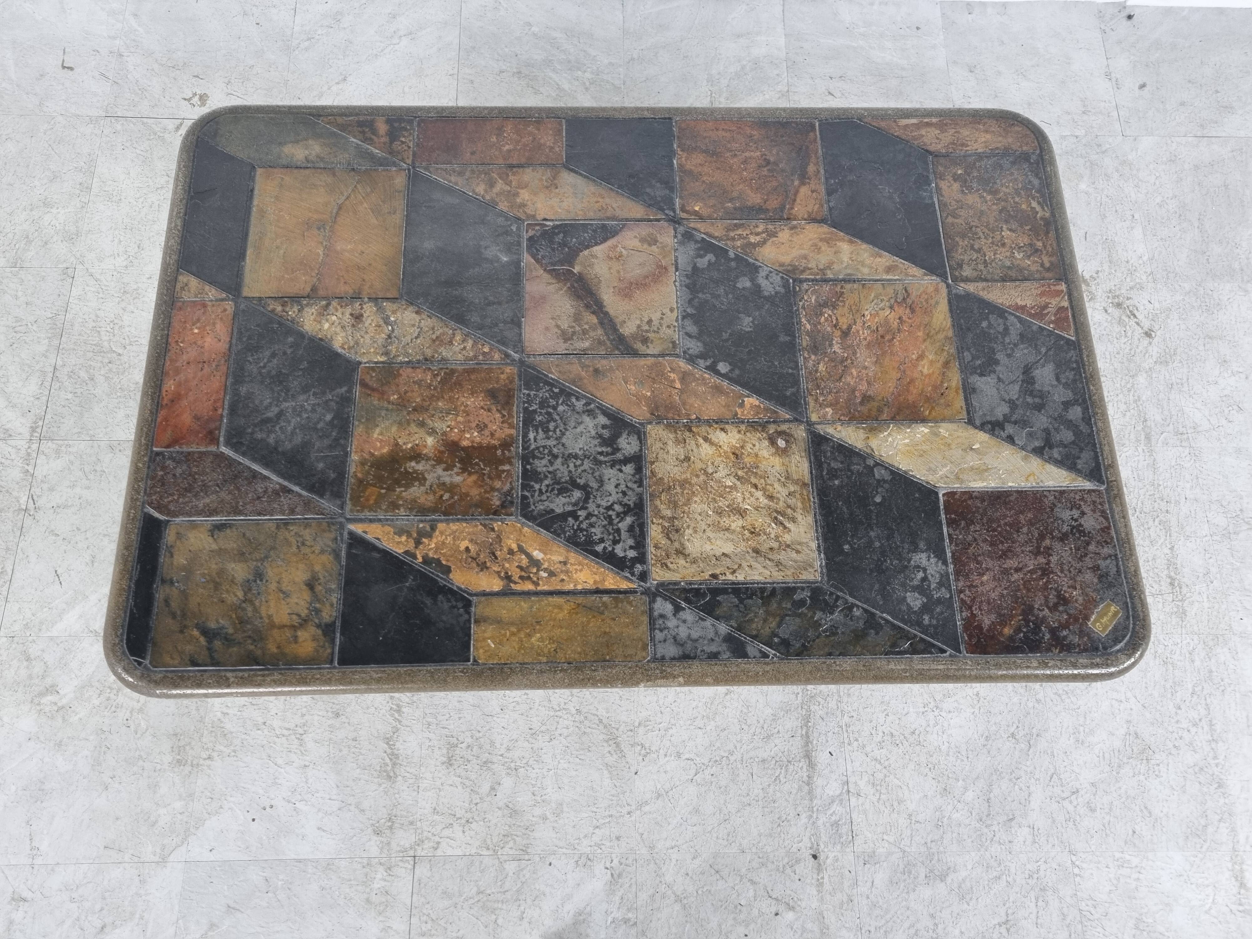Vintage brutalist coffee table, 1970s