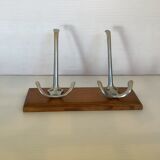 Wooden wall coat rack 2 hooks