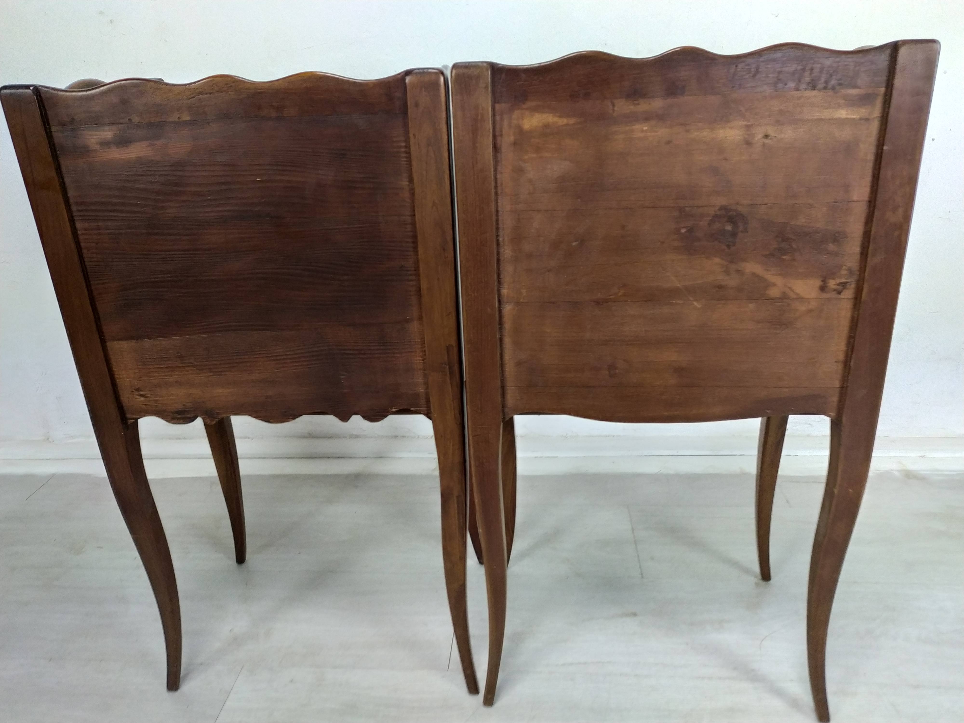 Marquetry bedside tables