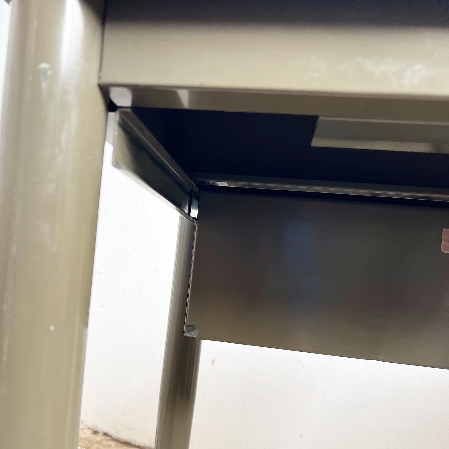 Vintage khaki metal desk