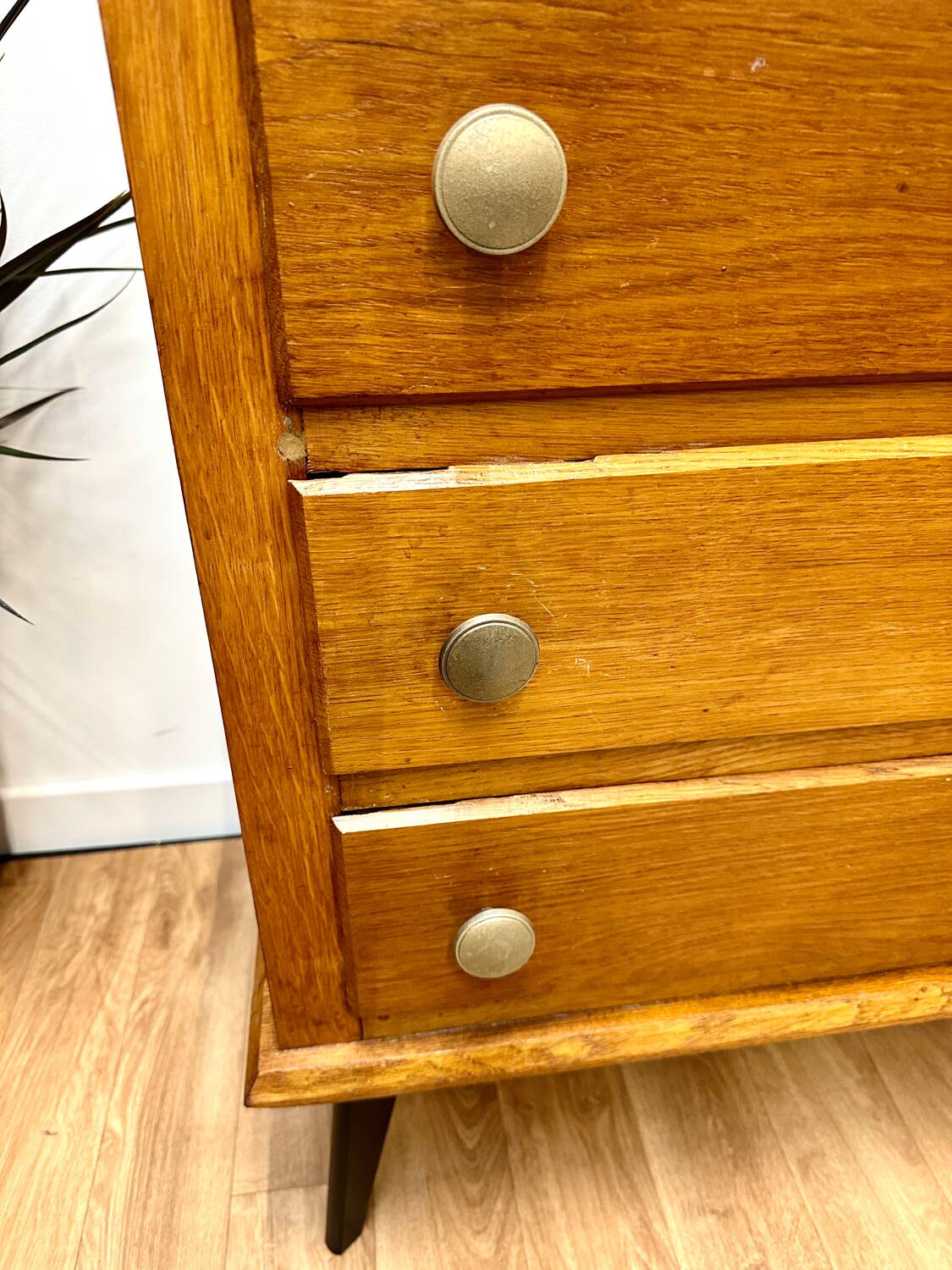 Vintage compass foot chest of drawers