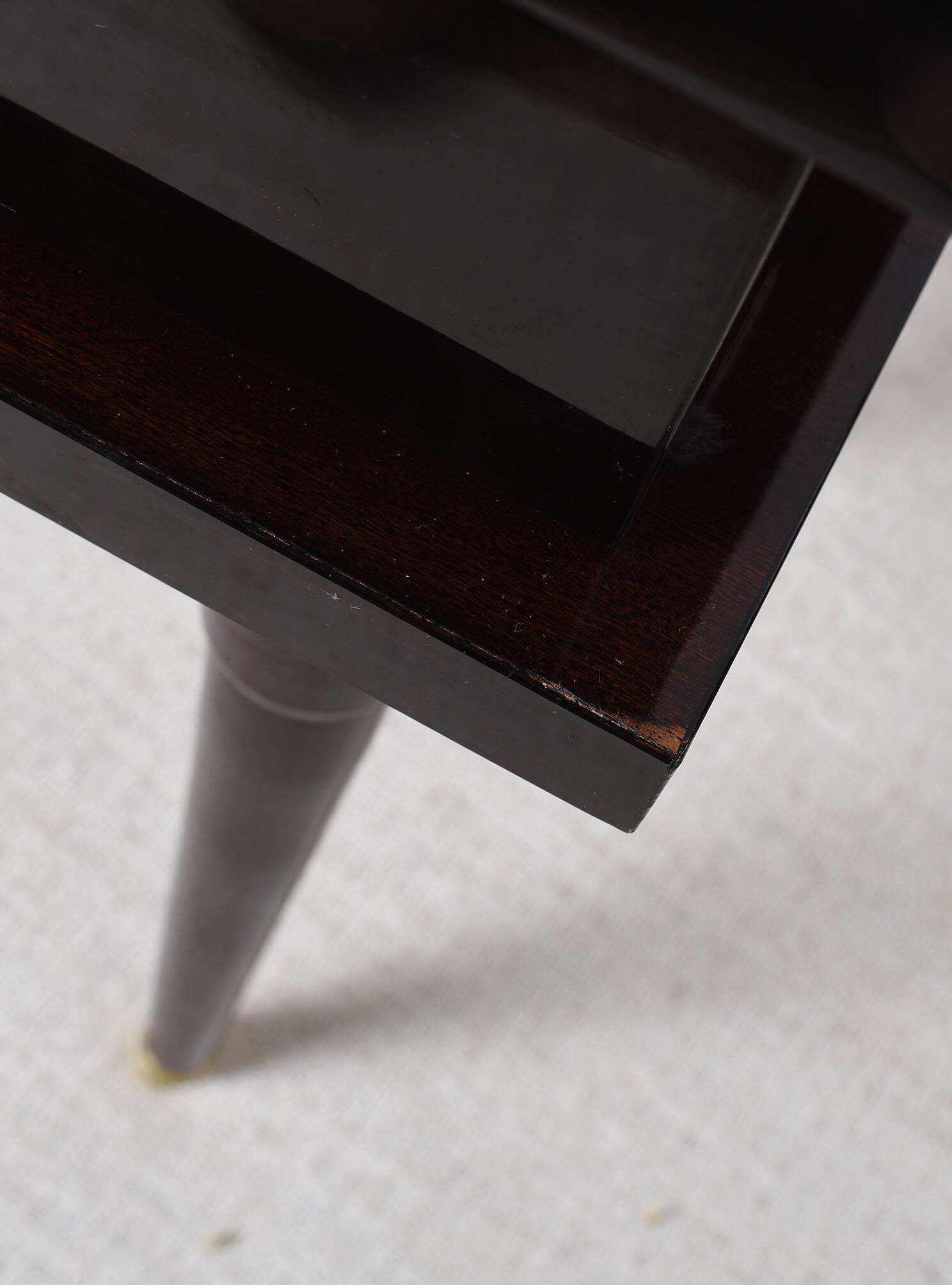 Pair of rosewood bedside tables, with drawer.