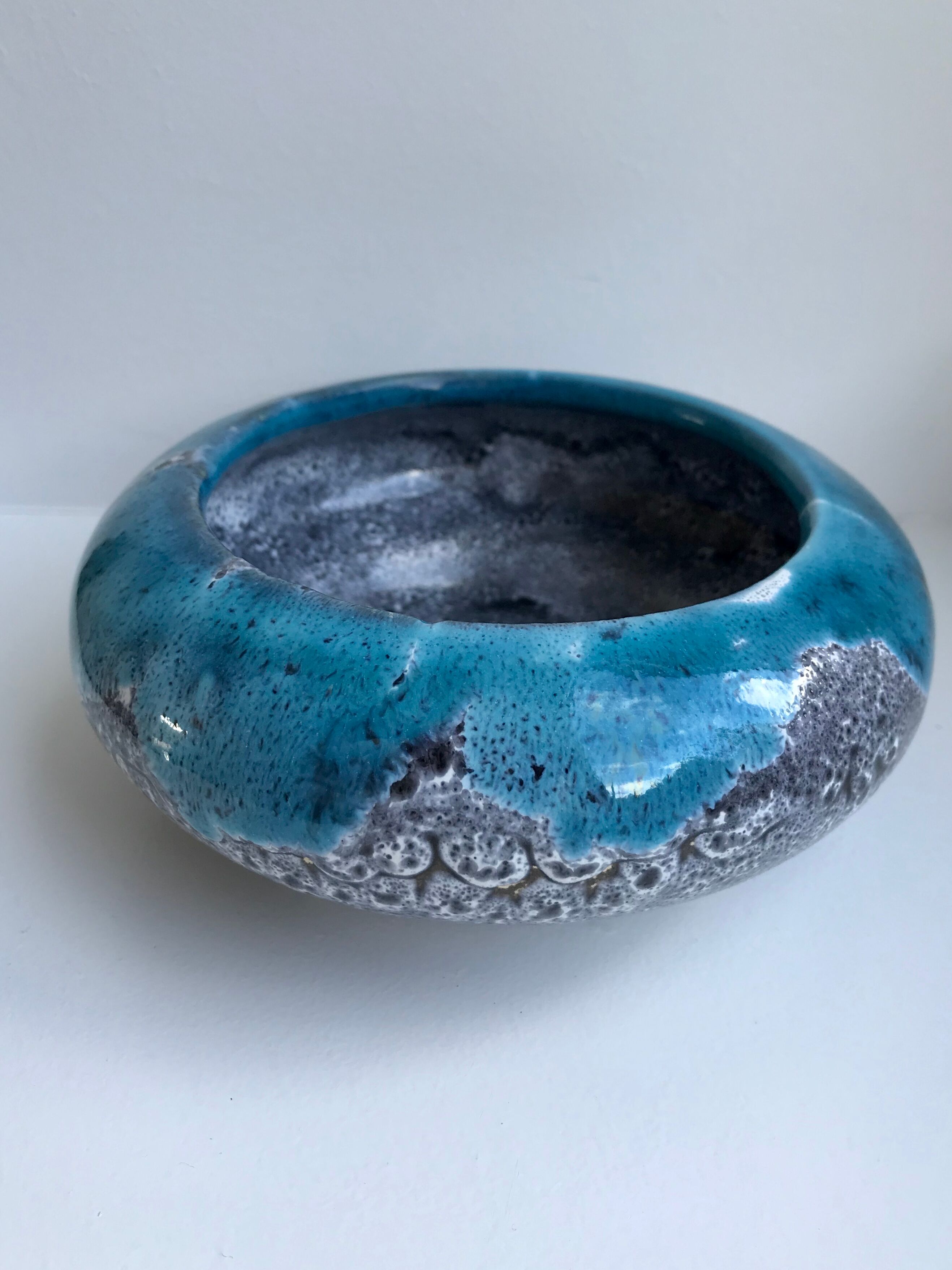 Ashtray blue fat lava ceramic