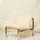 Beige armchair with chrome frame (1 of 2), Italy, 1980s