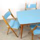Mid-century Italian Wooden Dining Set of 5 in Blue