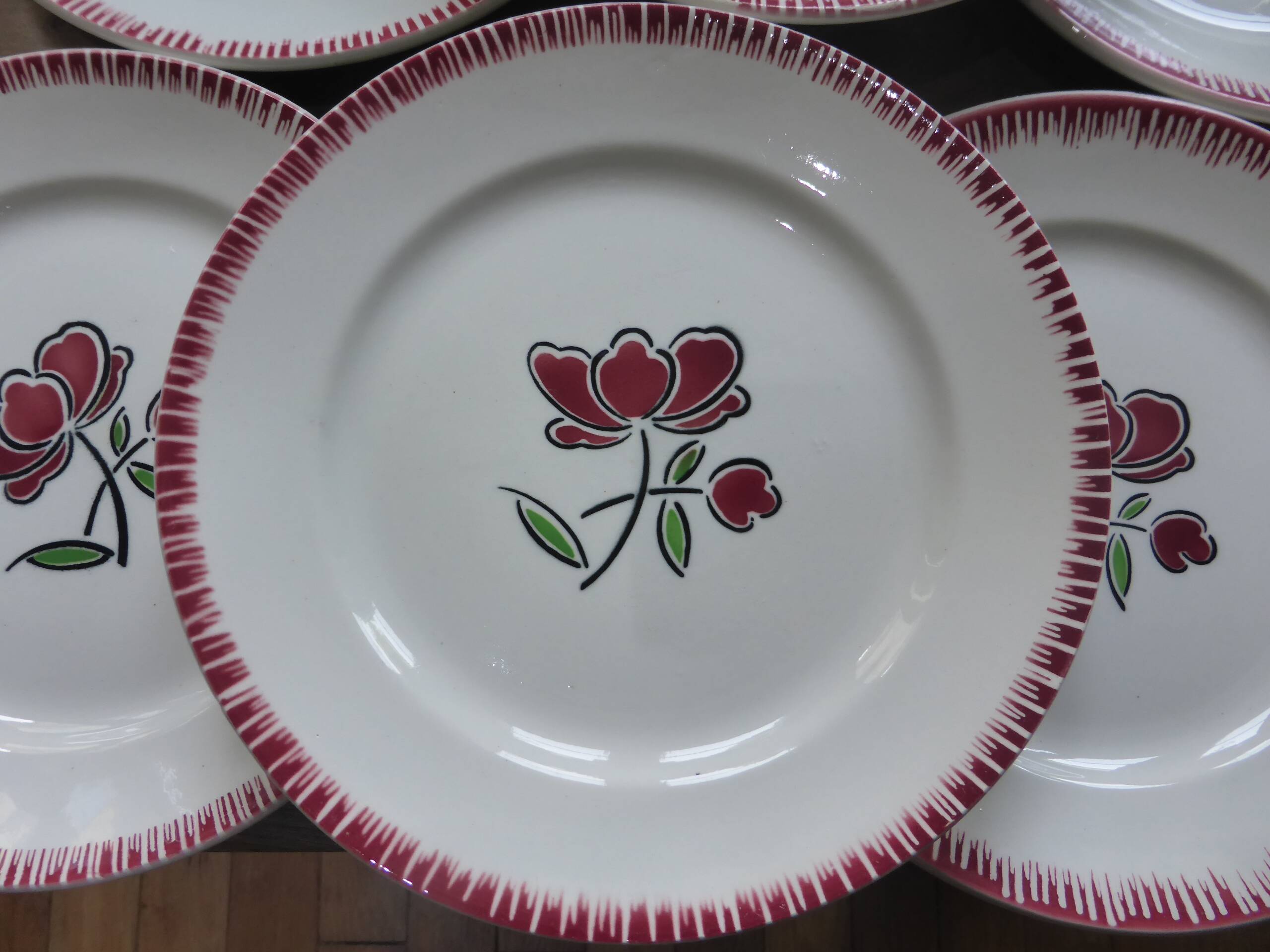 Set of 6 flat plates Badonviller 200868