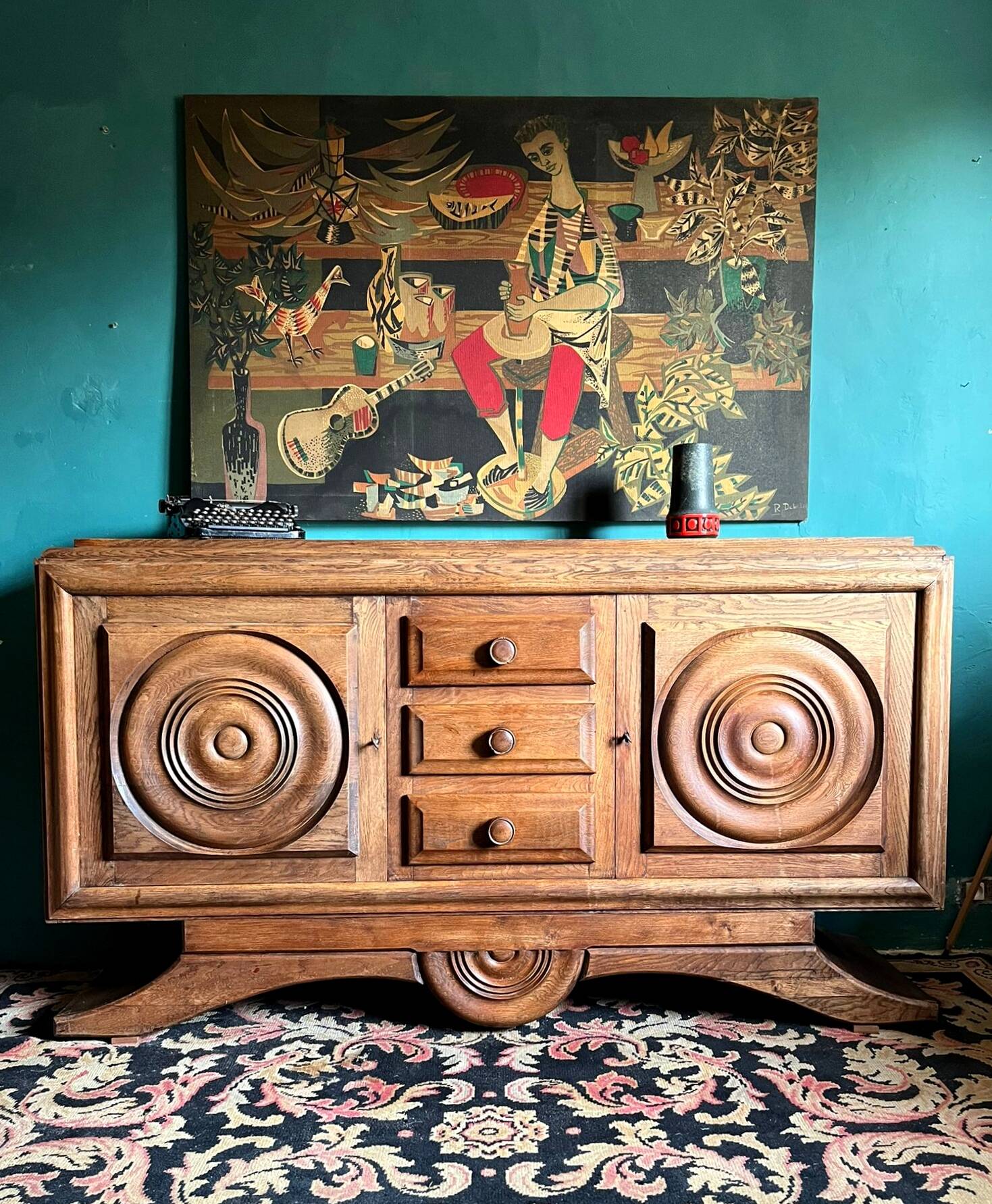 Sideboard, Charles Dudouyt, circa 1940, Art Deco, Brutalism, Modernism