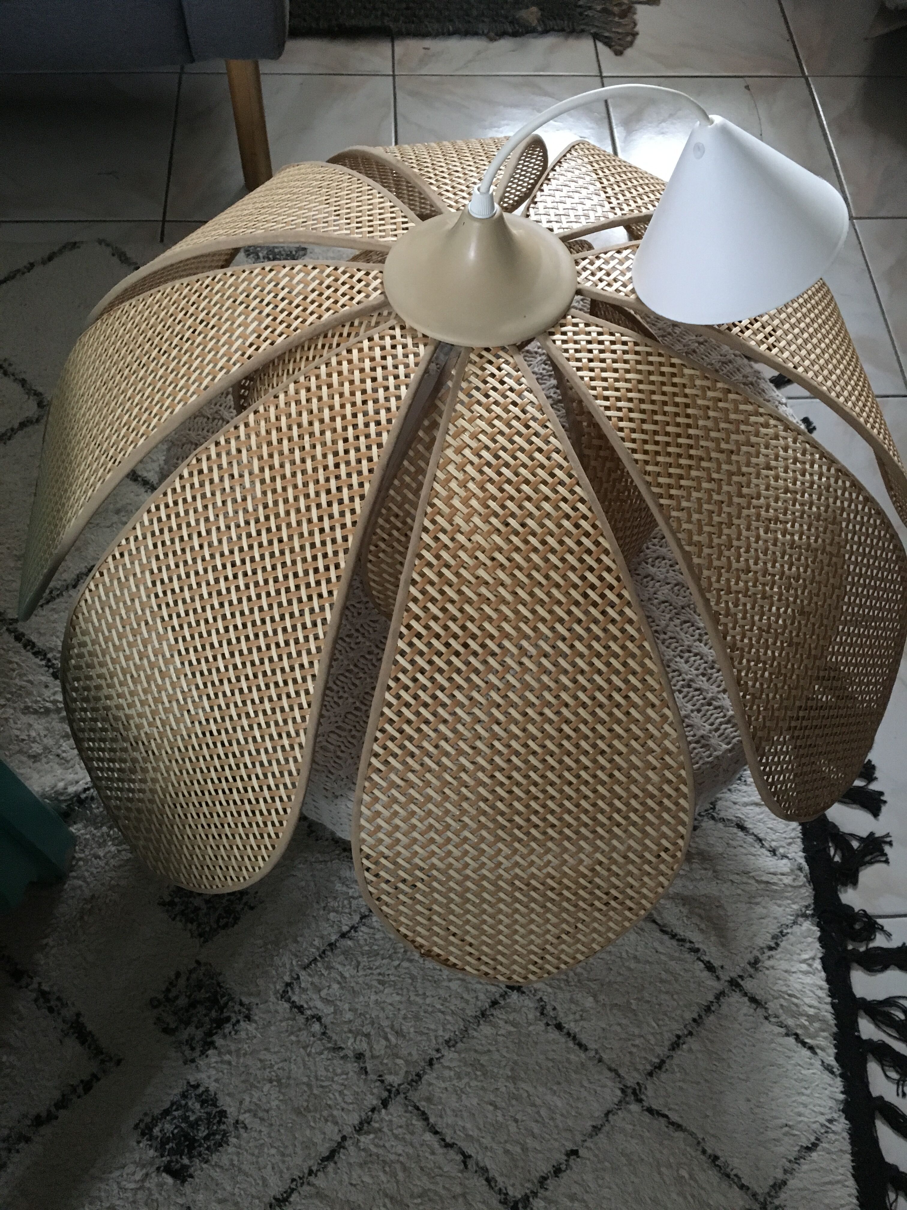 Flower hanging caning vintage rattan