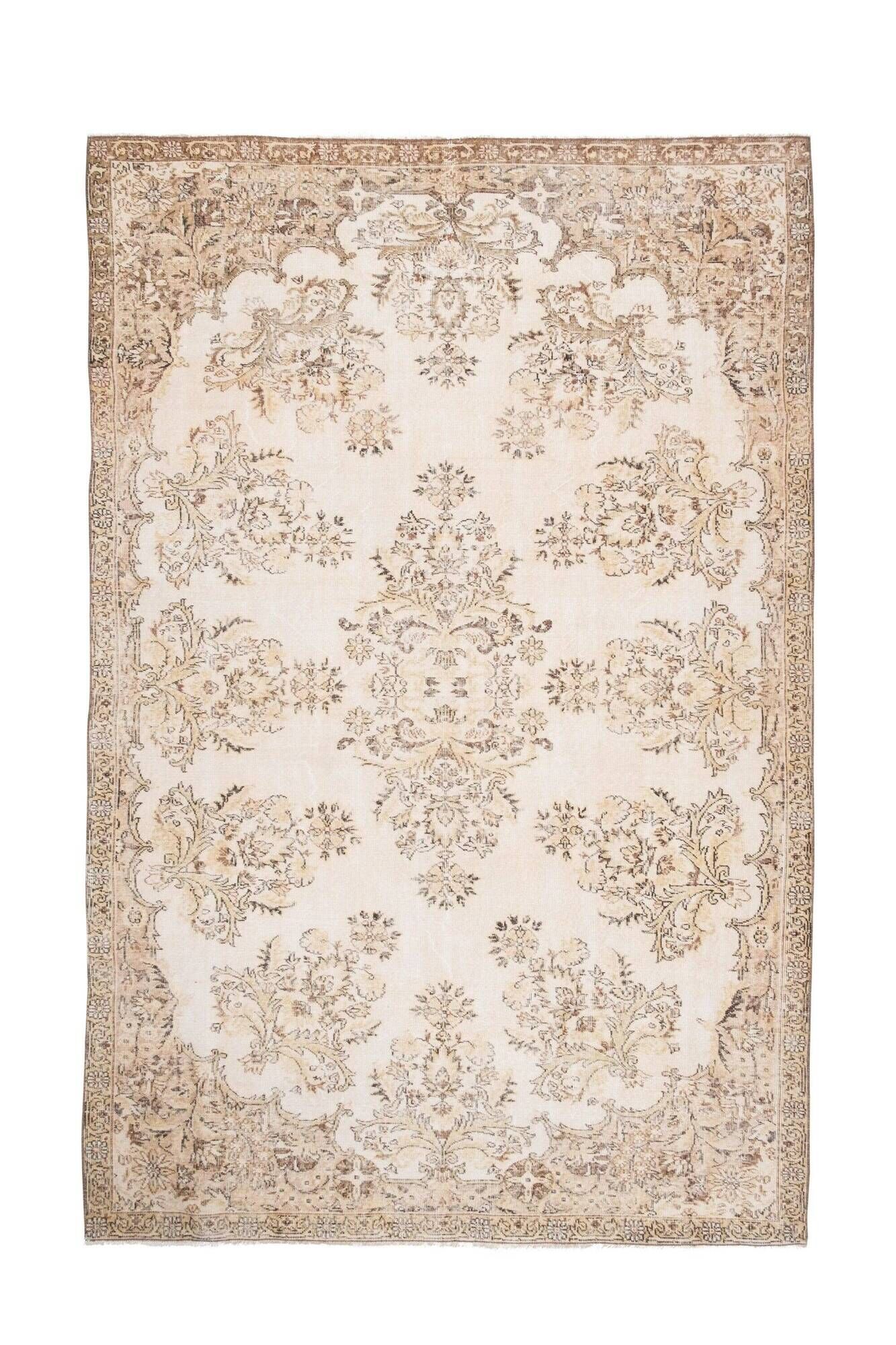 Vintage Turkish Oushak rug 211x320 cm