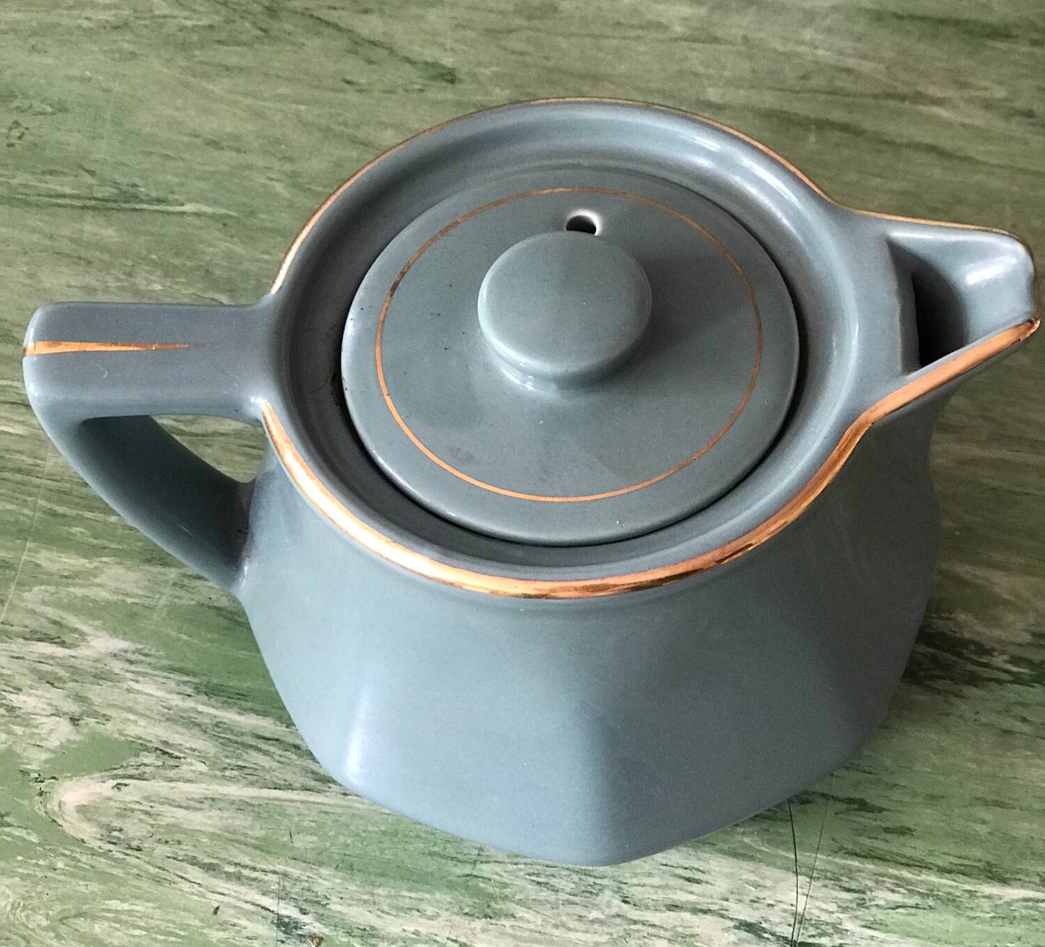 Antique celadon green teapot