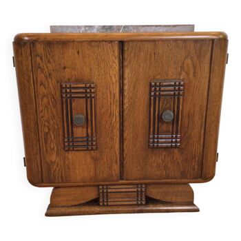 Art deco small cabinet with marble top