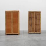 Armoire en bambou et rotin du milieu du siècle, Italie vers 1960