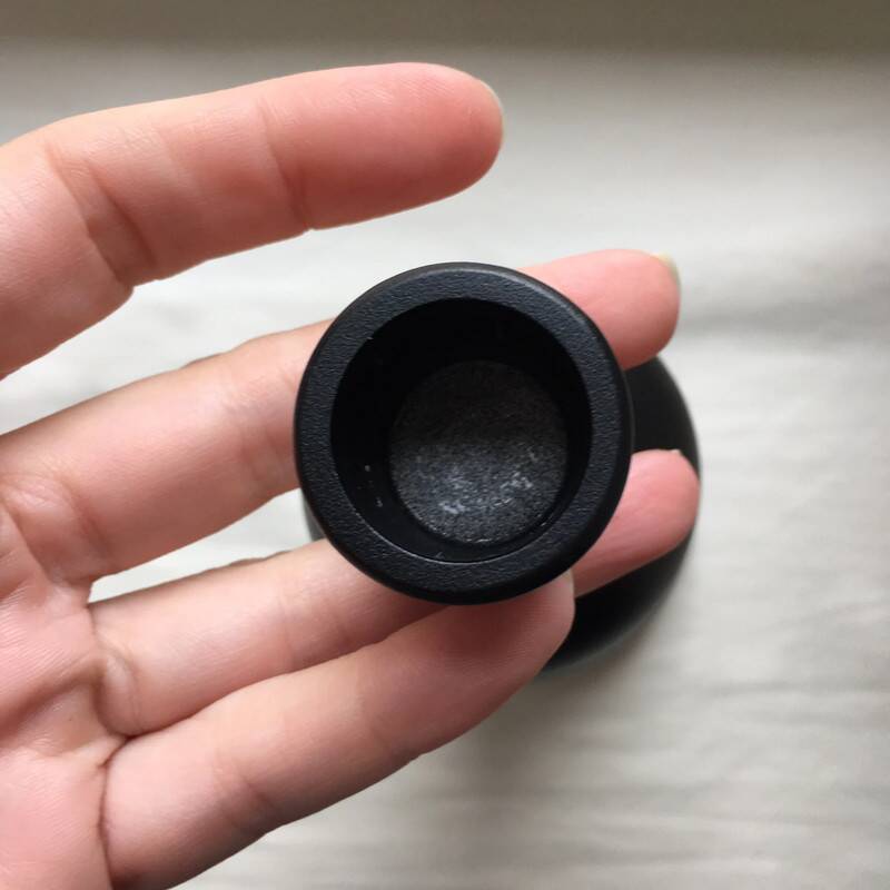 2 black metal ball candle holders 23.5 cm