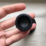 2 black metal ball candle holders 23.5 cm