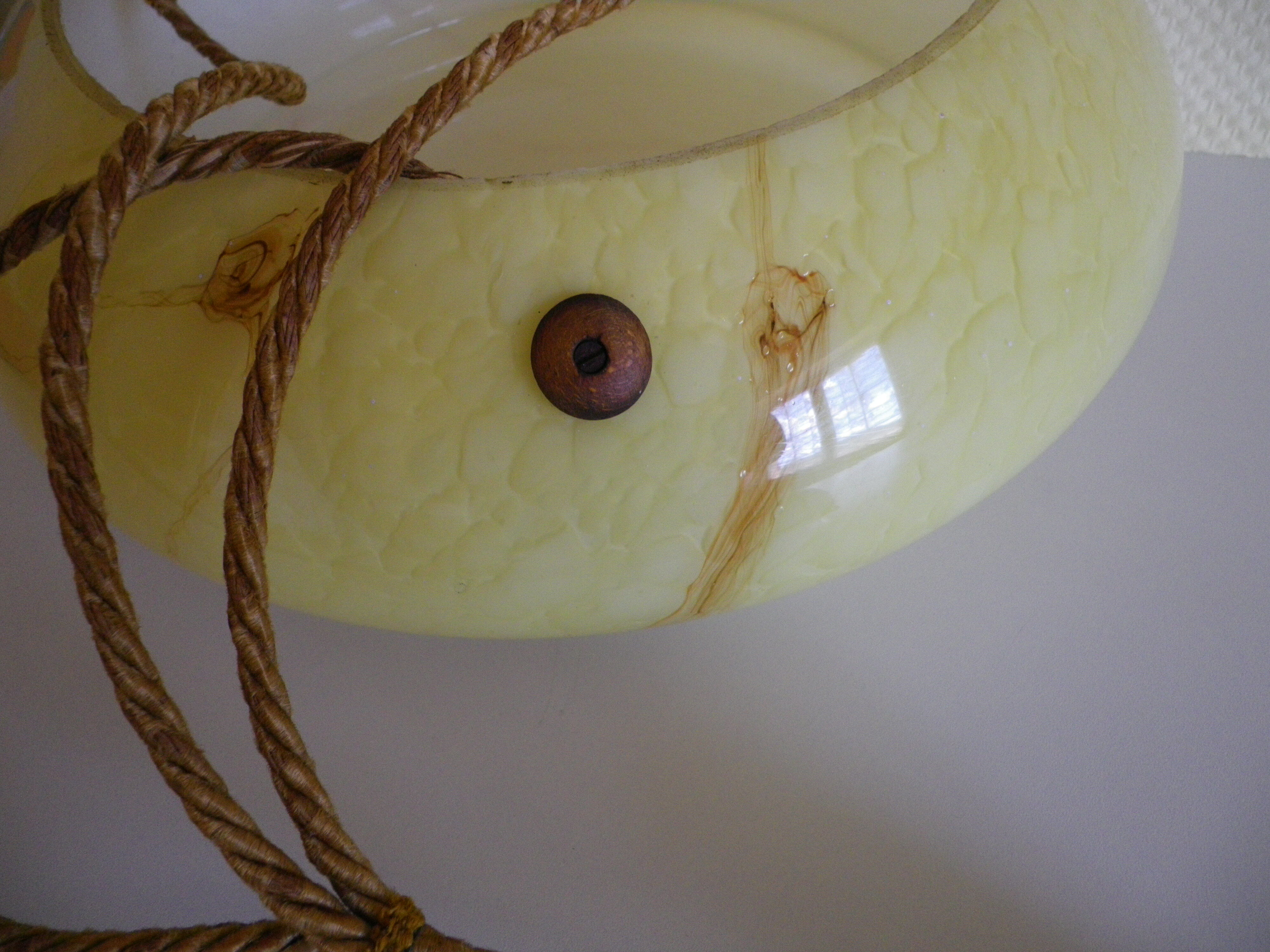 Hanging lamp in opaline, France, year 1950/1955