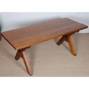 Table de repas en chêne massif, travail français, 1960