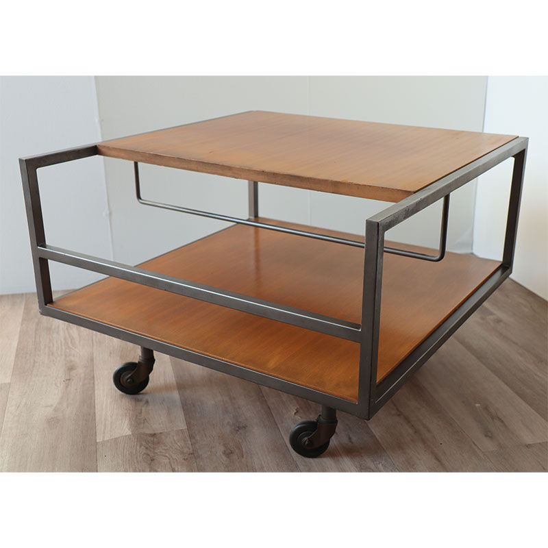 Vintage rolling coffee table by George Frydman circa 1960