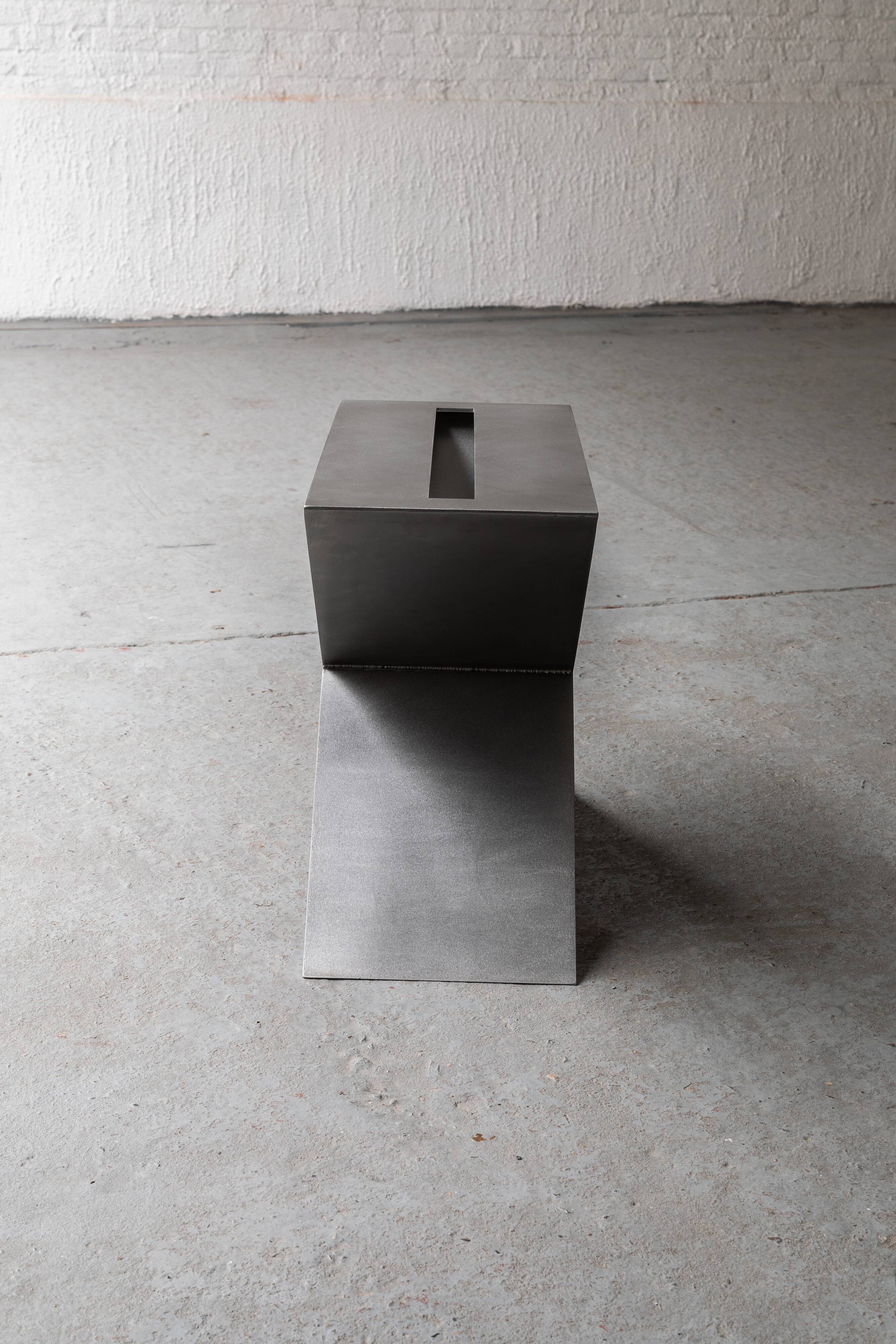 Contemporary stainless steel side table by Lena Coupez, Belgium, 2024