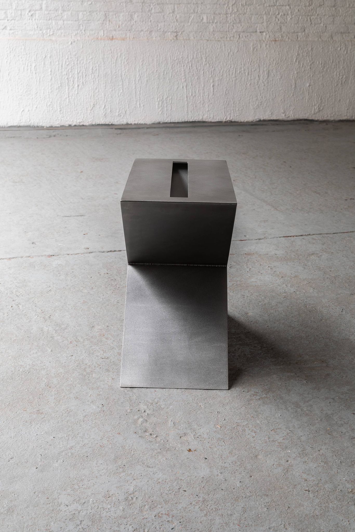 Contemporary stainless steel side table by Lena Coupez, Belgium, 2024