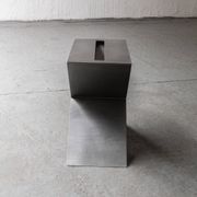 Contemporary stainless steel side table by Lena Coupez, Belgium, 2024