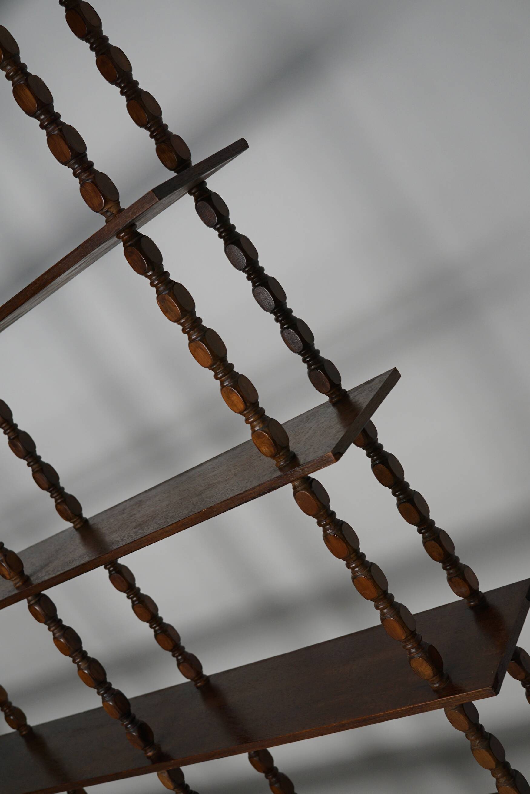 French Oak Mid-Century Bobbin Shelving Unit