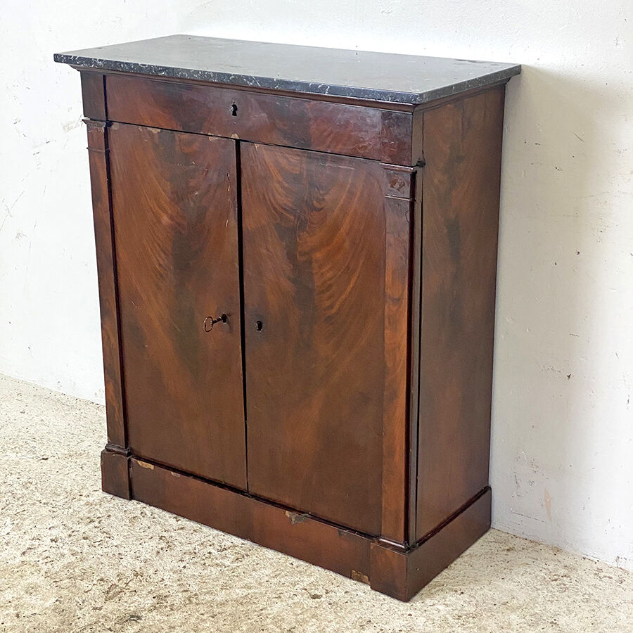 19th century sideboard in mahogany and black granite