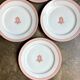 4 monogrammed pink porcelain dessert plates