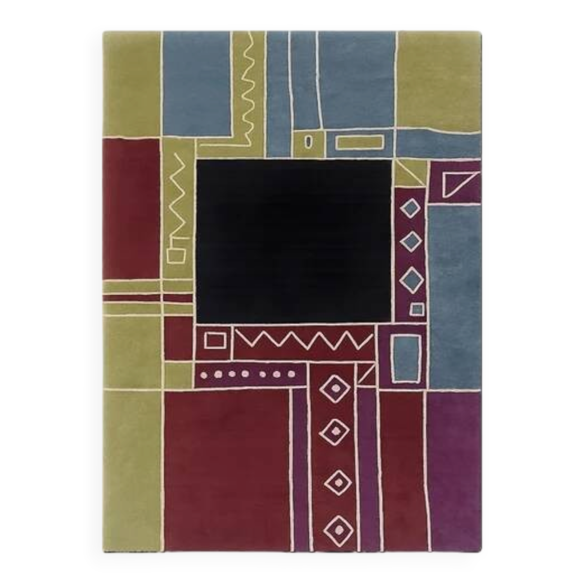 Tisca "Krumi" hand-tufted wool rug, France 1990s