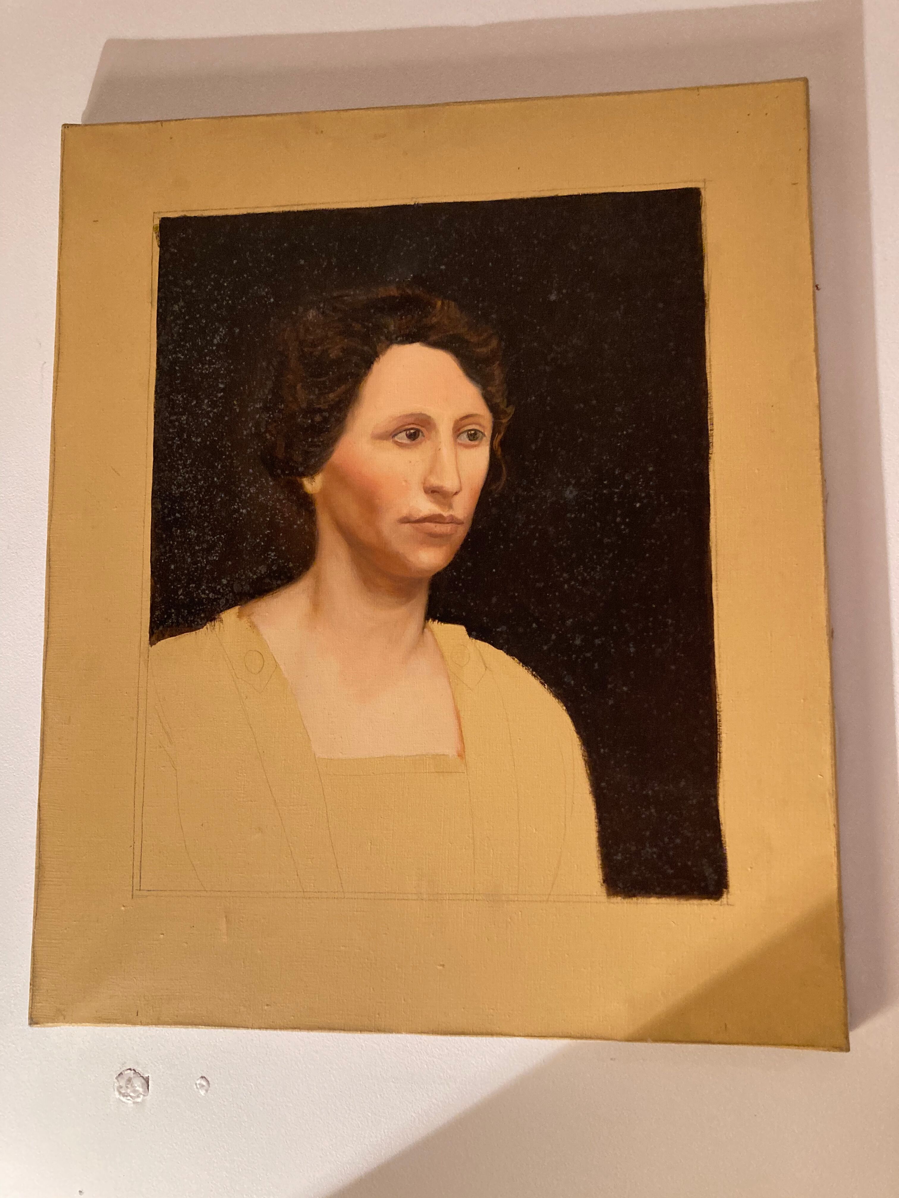 Woman wearing oil