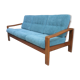 Teak and Green fabric Danish 3 seat sofa 1960s